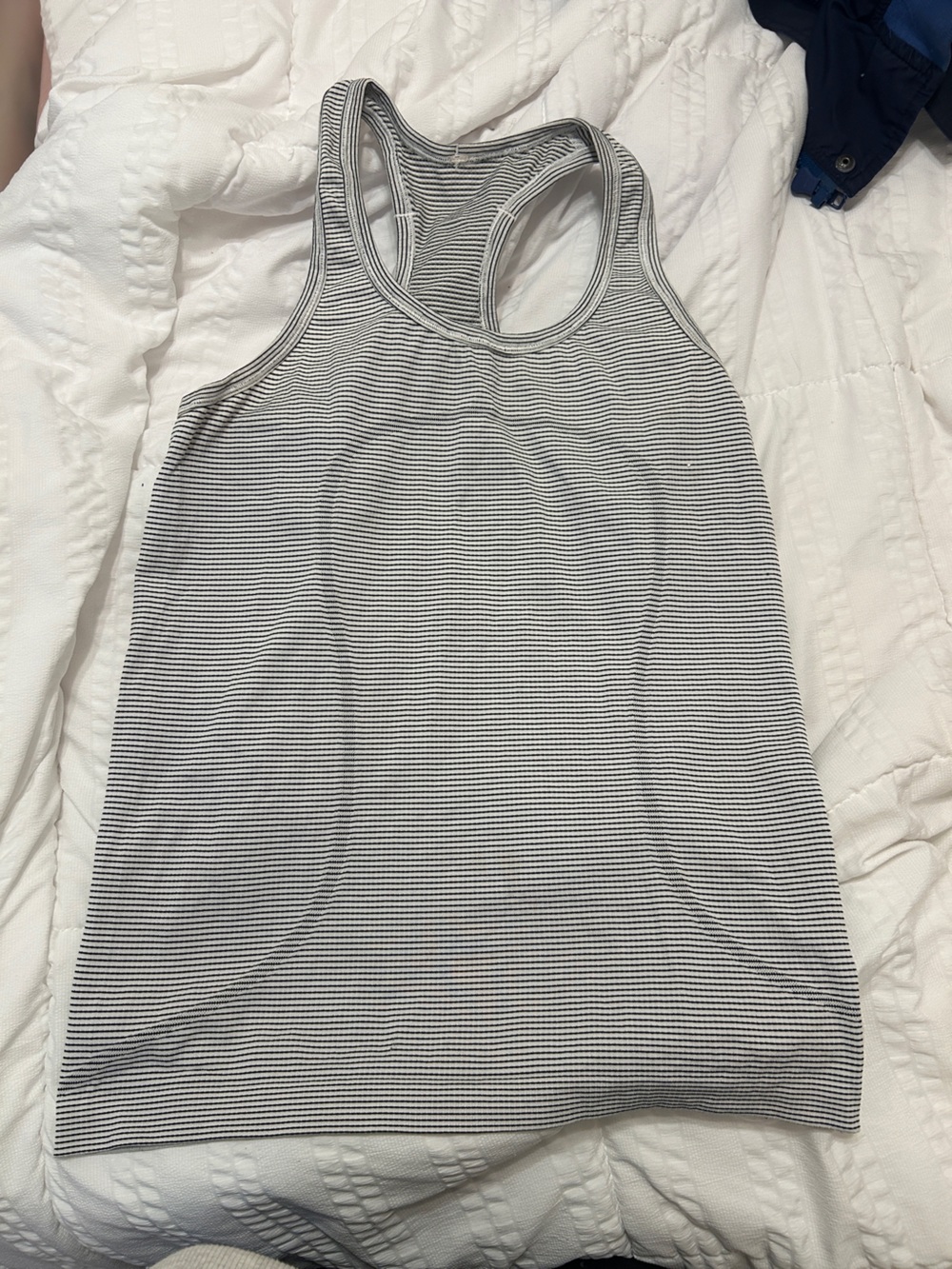 Women's Lululemon Black & White Striped Racerback Tank Top